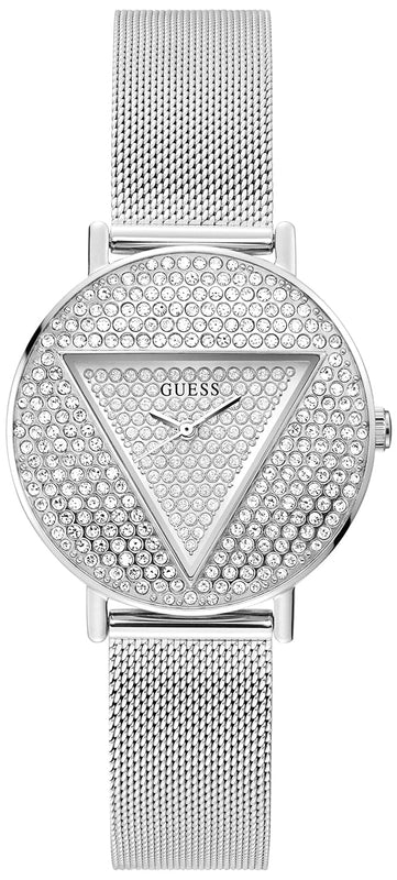  Shop Authentic Guess Iconic Diamonds Silver Dial Silver Mesh Bracelet Watch For Women - GW0477L1 - Luxxuri