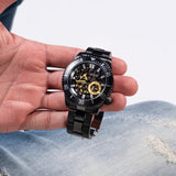  Shop Authentic Guess Axel Multifunction Black Dial Black Steel Strap Watch For Men - GW0488G3 - Luxxuri
