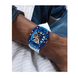  Shop Authentic Guess Phoenix Multifunction Blue Dial White Rubber Strap Watch for Men - GW0499G6 - Luxxuri