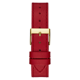  Shop Authentic Guess Fame Quartz Gold Dial Red Leather Strap Watch For Women - GW0504L2 - Luxxuri