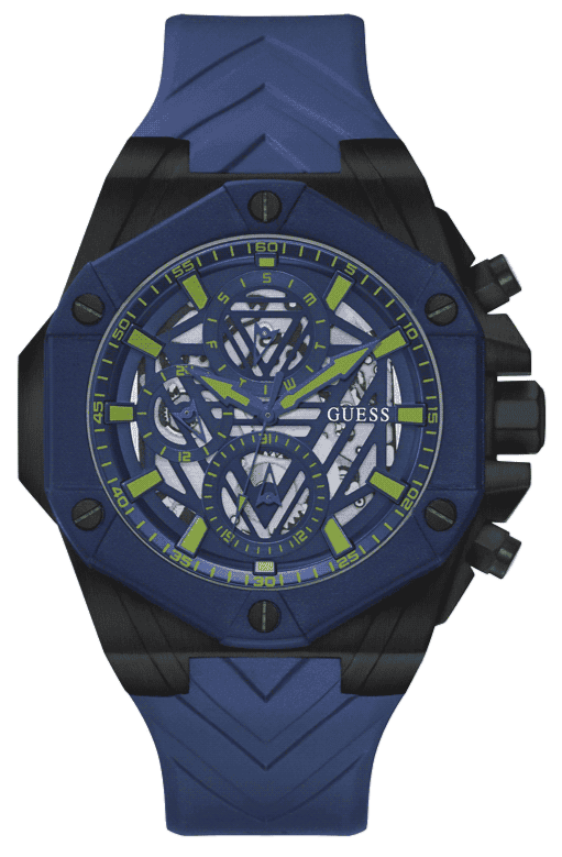  Shop Authentic Guess Formula Multifunction Blue Dial Blue Silicone Strap Watch For Men - GW0579G3 - Luxxuri