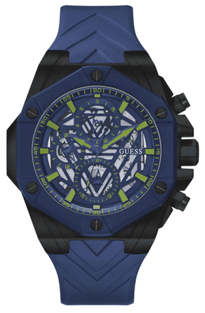  Shop Authentic Guess Formula Multifunction Blue Dial Blue Silicone Strap Watch For Men - GW0579G3 - Luxxuri