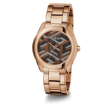  Shop Authentic Guess Cubed Analog Black Dial Rose Gold Steel Strap Watch For Women - GW0607L3 - Luxxuri