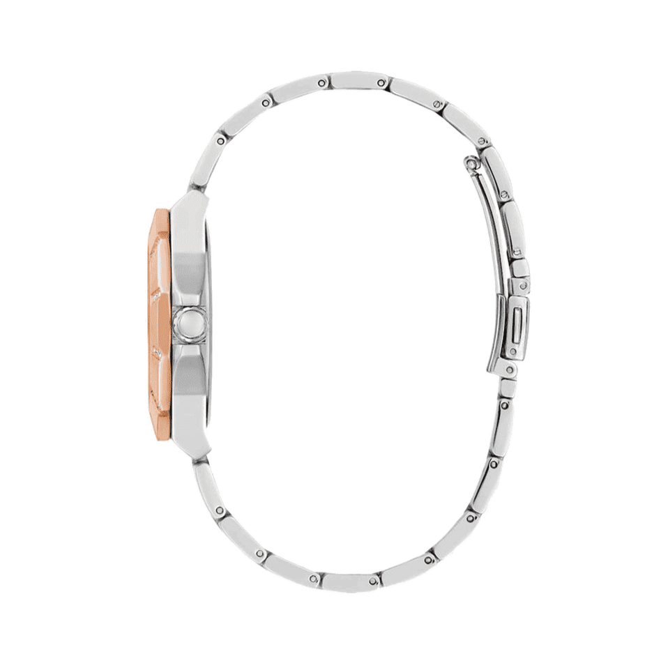  Shop Authentic Guess Sunray Multifunction Crystals Silver Dial Two Tone Steel Strap Watch For Women - GW0616L3 - Luxxuri