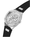  Shop Authentic Guess Duchess Crystals Silver Dial Black Silicon Strap Watch For Women - GW0619L1 - Luxxuri