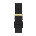 Guess Duchess Crystals Gold Dial Black Silicon Strap Watch For Women - GW0619L2