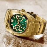  Shop Authentic Guess Trend Analog Green Dial Gold Steel Strap Watch For Men - GW0624G2 - Luxxuri