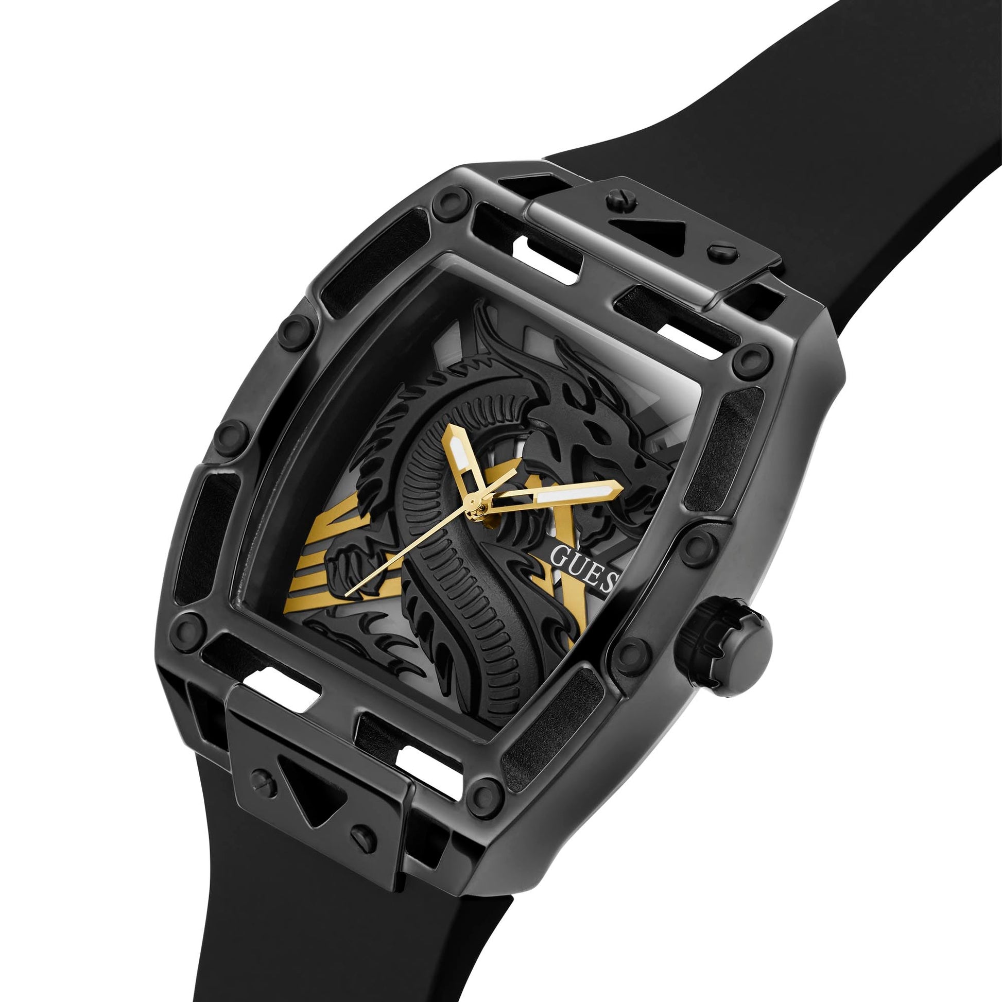  Shop Authentic Guess Legend Analog Black Dial Black Rubber Strap Watch For Men - GW0648G1 - Luxxuri