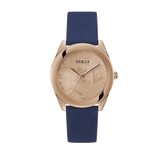  Shop Authentic Guess Cubed Analog Rose Gold Dial Blue Leather Strap Watch For Women - GW0665L2 - Luxxuri