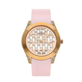  Shop Authentic Guess Clarity Gold Dial Pink Silicone Strap Watch for Women - GW0109L2 - Luxxuri