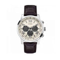 Shop Authentic Guess Chronograph Quartz White Dial Brown Leather Strap Watch For Men - W0380G1 - Luxxuri
