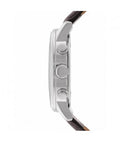Guess Horizon Chronograph Analog Blue Dial Brown Leather Strap Watch For Men - W0380G6