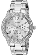  Shop Authentic Guess Bedazzle Diamonds Silver Dial Silver Steel Strap Watch For Women - W1097L1 - Luxxuri