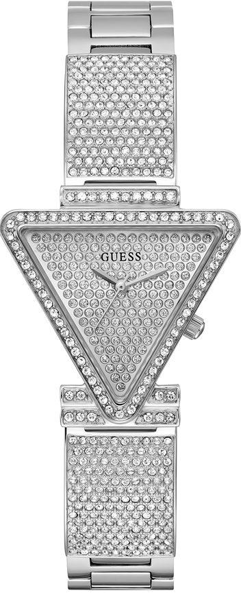  Shop Authentic Guess Fame Quartz Crystals Silver Dial Silver Steel Strap Watch For Women - GW0644L1 - Luxxuri