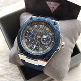  Shop Authentic Guess Legacy Grey Dial Blue Silicone Strap Watch For Men - W1049G1 - Luxxuri