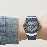  Shop Authentic Guess Legacy Grey Dial Blue Silicone Strap Watch For Men - W1049G1 - Luxxuri