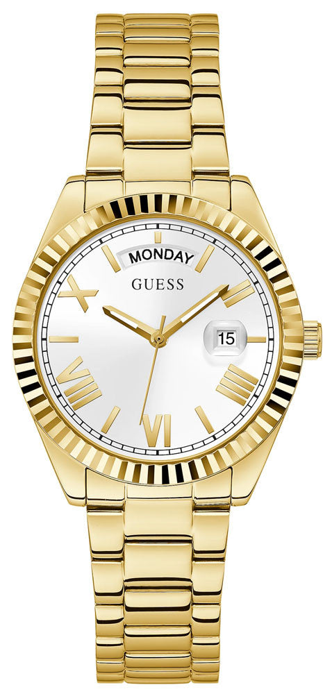  Shop Authentic Guess Luna White Dial Gold Steel Strap Watch for Women - GW0308L2 - Luxxuri