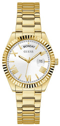  Shop Authentic Guess Luna White Dial Gold Steel Strap Watch for Women - GW0308L2 - Luxxuri
