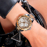  Shop Authentic Guess Frontier Chronograph Crystals Silver Dial Two Tone Steel Strap Watch for Men - W0799G4 - Luxxuri