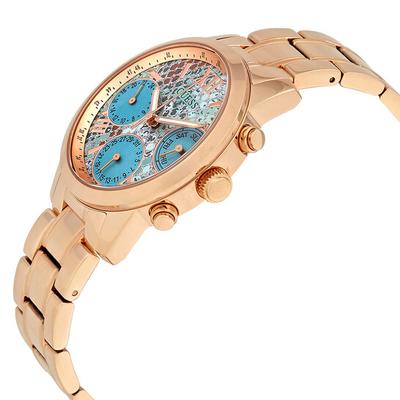  Shop Authentic Guess Mini Sunrise Multi Function Analog Turquoise Dial Rose Gold Steel Strap Watch For Women - W0448L8 - Luxxuri