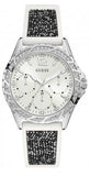  Shop Authentic Guess Swirl Quartz Silver Dial White Silicone Strap Watch for Women - W1096L1 - Luxxuri