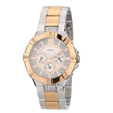  Shop Authentic Guess Vista Analog Diamonds Silver Dial Two Tone Steel Strap Watch for Women - W0024L1 - Luxxuri