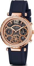  Shop Authentic Guess Solistice Diamonds Roe Gold Dial Black Rubber Strap Watch for Women - GW0484L2 - Luxxuri