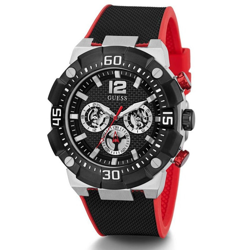  Shop Authentic Guess Navigator Black Dial Black Rubber Strap Watch for Men - GW0264G1 - Luxxuri