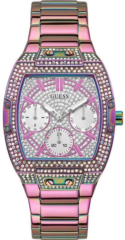  Shop Authentic Guess Phoenix Chronograph Crystals Silver Dial Pink Steel Strap Watch For Women - GW0104L4 - Luxxuri