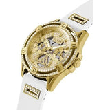  Shop Authentic Guess Queen Quartz Gold Dial White Silicone Strap Watch For Women - GW0536L2 - Luxxuri