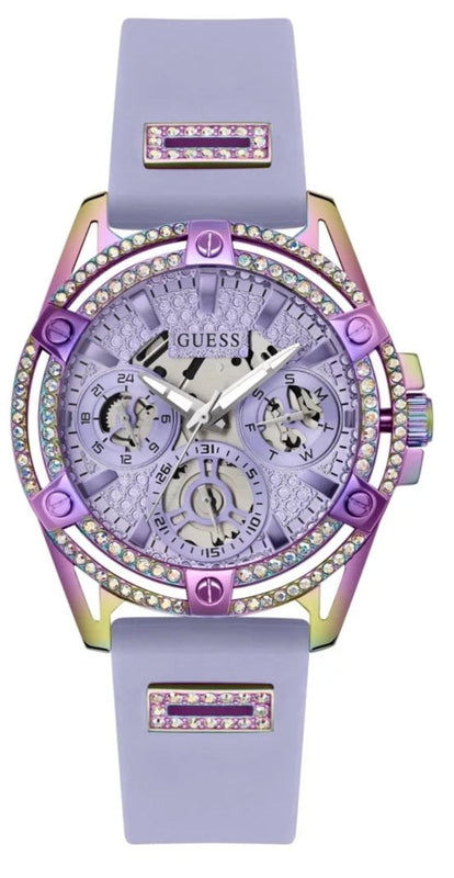  Shop Authentic Guess Queen Quartz Purple Dial Purple Silicone Strap Watch For Women - GW0536L4 - Luxxuri