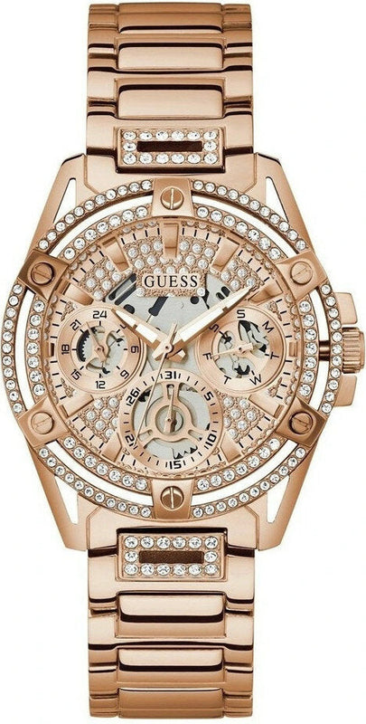  Shop Authentic Guess Queen Multifunction Rose Gold Dial Rose Gold Steel Strap Watch For Women - GW0464L3 - Luxxuri