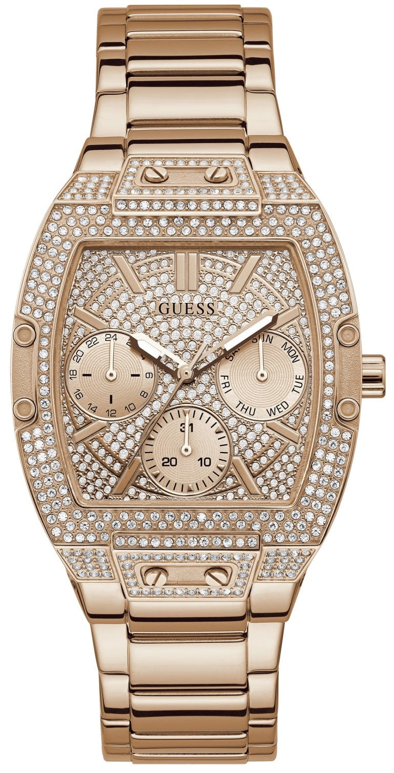  Shop Authentic Guess Raven Diamonds Rose Gold Dial Rose Gold Steel Strap Watch for Women - GW0104L3 - Luxxuri