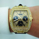  Shop Authentic Guess Raven Diamonds Champagne Dial Black Rubber Strap Watch For Women - GW0105L2 - Luxxuri