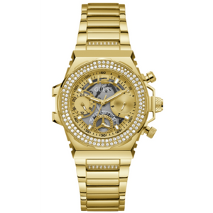  Shop Authentic Guess Fusion Chronograph Gold Dial Gold Steel Strap Watch for Women - GW0552L2 - Luxxuri