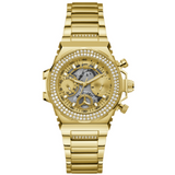  Shop Authentic Guess Fusion Chronograph Gold Dial Gold Steel Strap Watch for Women - GW0552L2 - Luxxuri