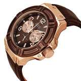  Shop Authentic Guess Rigor Analog Brown Dial Brown Leather Strap Watch For Men - W0040G3 - Luxxuri