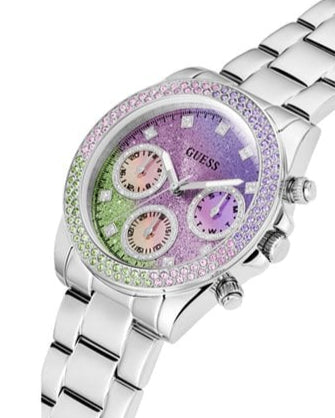  Shop Authentic Guess Sol Chronograph Crystals Multicolor Dial Silver Steel Strap Watch For Women - GW0483L1 - Luxxuri