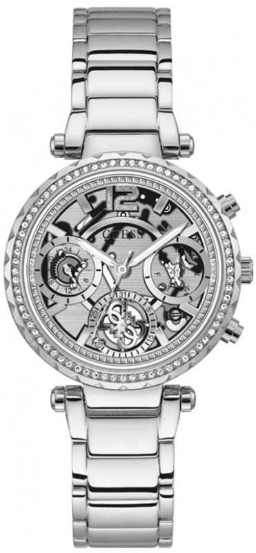 Shop Authentic Guess Solstice Diamonds Silver Dial Silver Steel Strap Watch for Women - GW0403L1 - Luxxuri