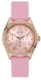  Shop Authentic Guess Sparkling Diamonds Pink Dial Pink Rubber Strap Watch for Women - W0032L9 - Luxxuri