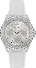  Shop Authentic Guess Starlight Multifunction Diamonds White Dial White Rubber Strap Watch for Women - W0846L8 - Luxxuri