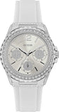 Shop Authentic Guess Starlight Multifunction Diamonds White Dial White Rubber Strap Watch for Women - W0846L8 - Luxxuri