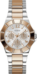  Shop Authentic Guess Sunray Multifunction Crystals Silver Dial Two Tone Steel Strap Watch For Women - GW0616L3 - Luxxuri