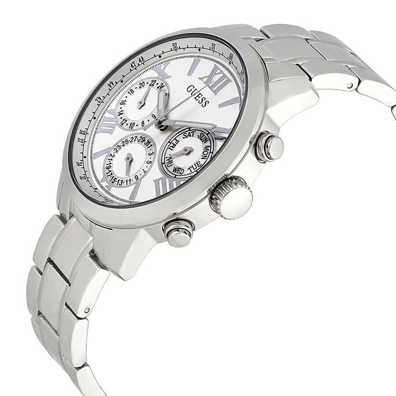  Shop Authentic Guess Sunrise Multifunction Quartz White Dial Silver Steel Strap Watch For Women - W0330L3 - Luxxuri