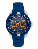  Shop Authentic Guess Trade Blue Dial Blue Silicone Strap Watch for Men - W0967G2 - Luxxuri