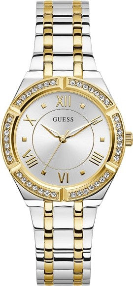  Shop Authentic Guess Cosmo Diamonds Silver Dial Two Tone Steel Strap Watch for Women - GW0033L4 - Luxxuri
