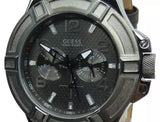 Shop Authentic Guess Rigor Analog Quartz Black Dial Brown Leather Strap Watch For Men - W0040G2 - Luxxuri