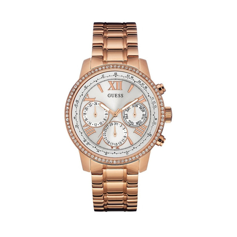  Shop Authentic Guess Mini Surprise Analog Silver Dial Rose Gold Steel Strap Watch For Women - W0623L2 - Luxxuri