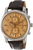  Shop Authentic Guess Exec Chronograph Quartz Gold Dial Brown Leather Strap Watch for Men - W0076G3 - Luxxuri