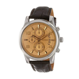  Shop Authentic Guess Exec Chronograph Quartz Gold Dial Brown Leather Strap Watch for Men - W0076G3 - Luxxuri